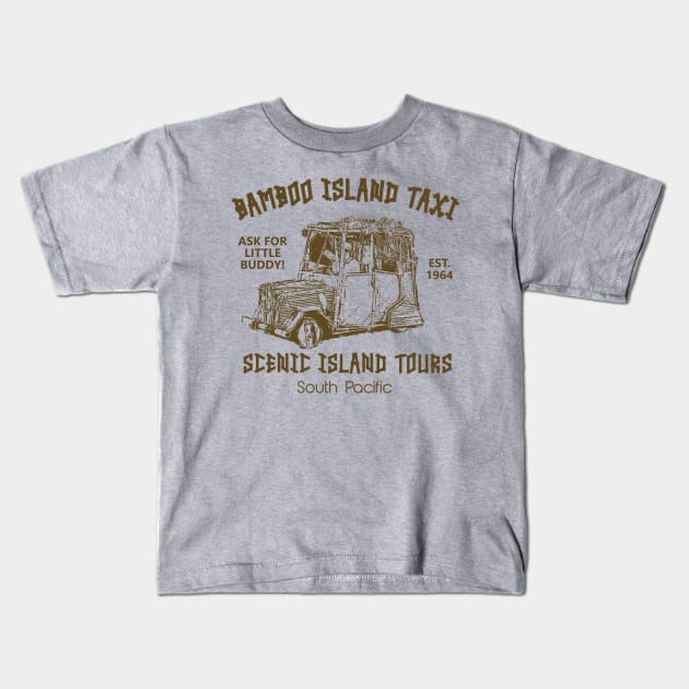 Bamboo Island Taxi - Gilligan's Island Kids T-Shirt by Bigfinz